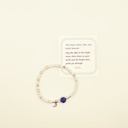 The Cosmic Moon, Star, and Earth Bracelet